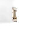 Black-framed arched mirror, all-copper frame, bathroom dressing mirror, modern and simple wall-mounted mirror details Picture